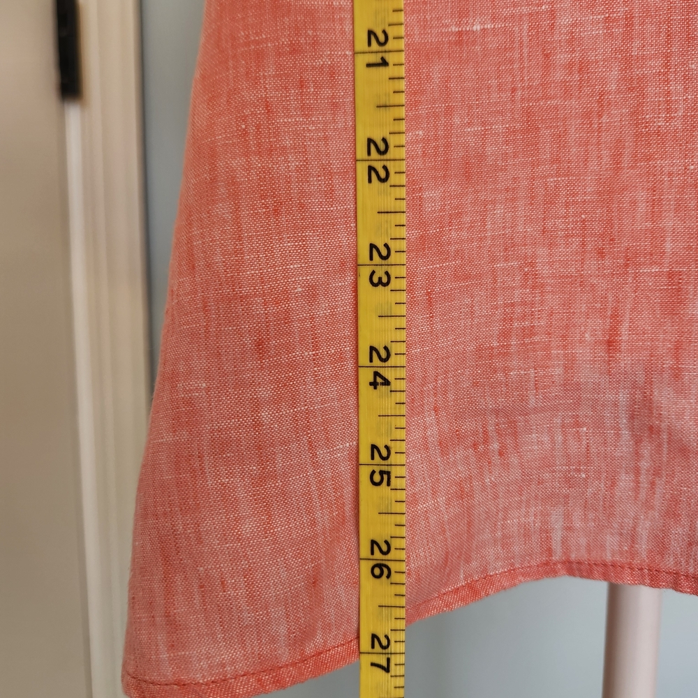 Talbots Linen Shell Cross Dye Pink Sleeveless Linen V-Neck Top - S - Picture 6 of 9